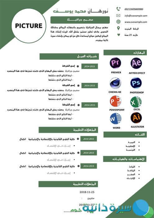 سيرة ذاتية انفوجرافيك بالعربي