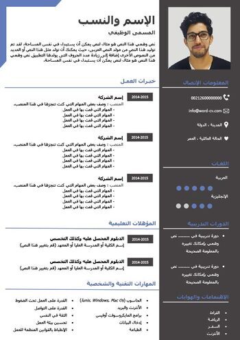 سيرة ذاتية جذابة بالعربية
