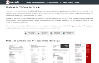 canadian cv Website
