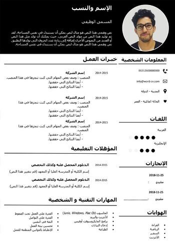 سيرة ذاتية للعمل بالعربية